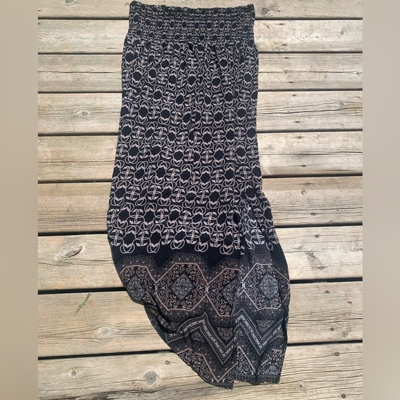 Denver Hayes Black & White Smocked Waist Midi Skirt - XL - Picture 3 of 7